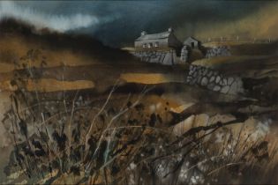 John Cleal,  South African 1929-2007 -  Landscape with farmhouse;  watercolour, signed lower ri...
