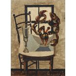 Claude Venard,  French 1913-1999 -  Chaise, Verre et Crabe, 1959;  oil on canvas, signed lower ...