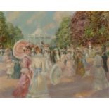 John Strevens,  British 1902-1990 -  La Rencontre Musicale;  oil on canvas, signed upper right ...