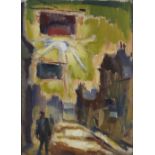 Cyril Mann,  British 1911-1980 -  Street Signs, 1948;  oil on canvas board, 38.2 x 28.2 cm (ARR...