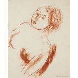 Joachim Weingart,  Polish 1895-1942 -  Head and Shoulders of a lady;  red chalk on paper, signe...
