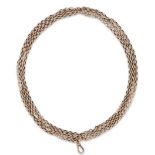 A cable link guard chain, stamped 9ct, with swivel clasp to one end, approximately 100cm long, ap...