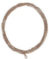 A cable link guard chain, stamped 9ct, with swivel clasp to one end, approximately 100cm long, ap...