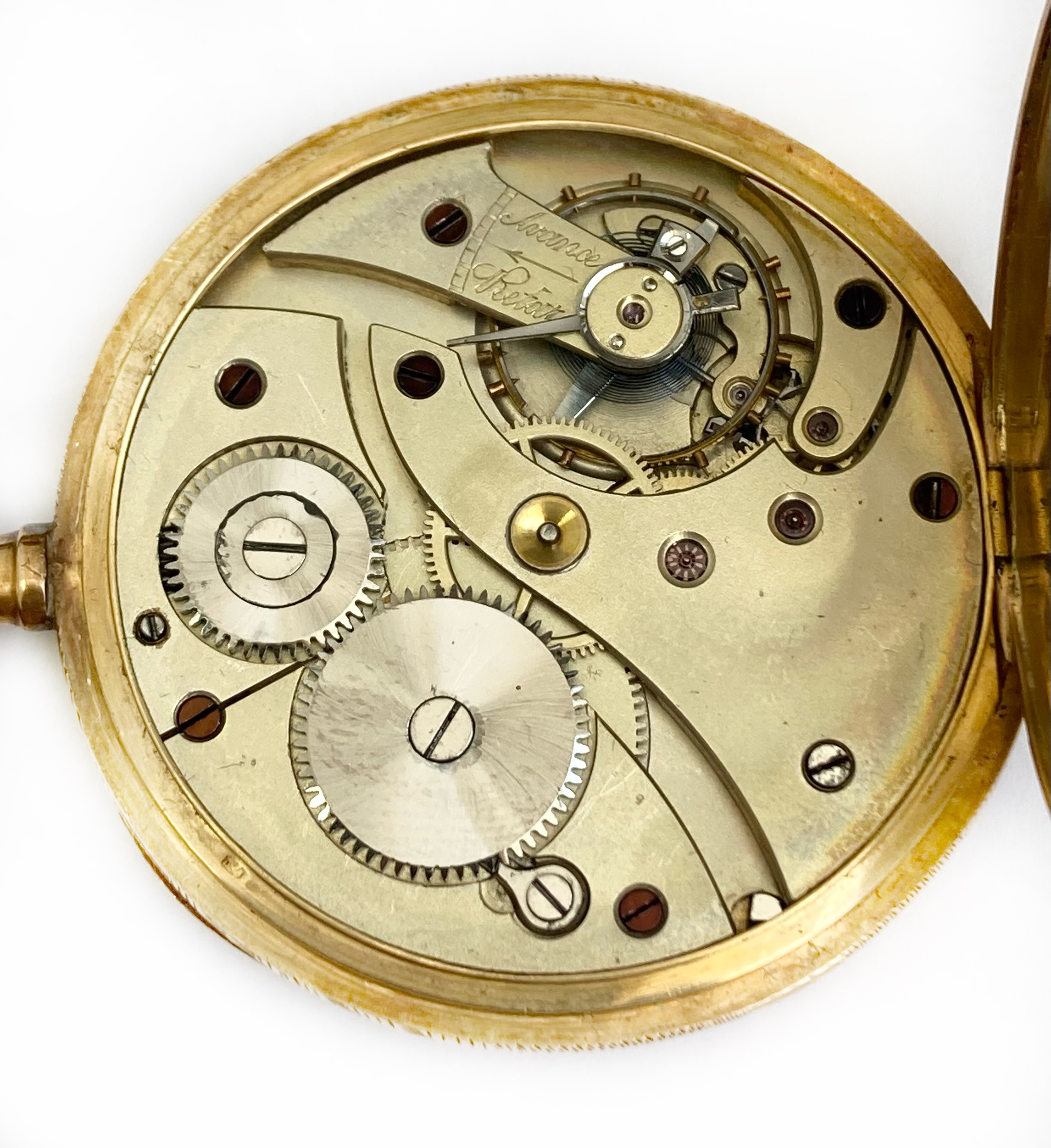 Swiss. An 18ct gold keyless wind open face pocket watch Circa 1910 Jewelled keyless wind movement... - Image 3 of 3