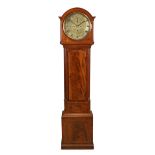 A Scottish inlaid mahogany longcase clock, first quarter 19th century, the break arch moulded cor...