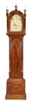 A George III mahogany longcase clock, William Nicholls, London, late 18th century, the break arch...