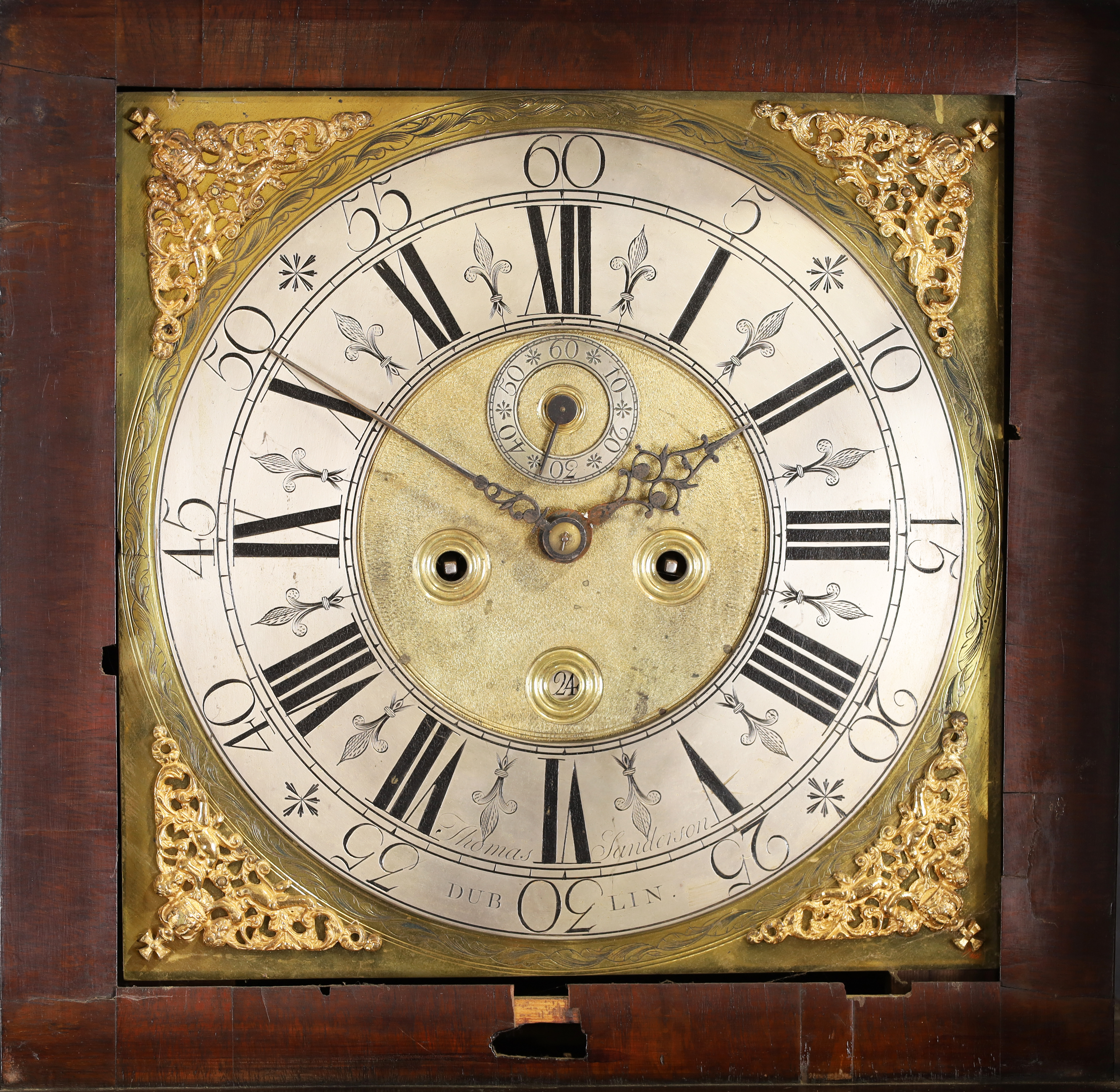 An Irish inlaid walnut longcase clock, by Thomas Sanderson, Dublin, second quarter 18th century, ... - Image 2 of 3