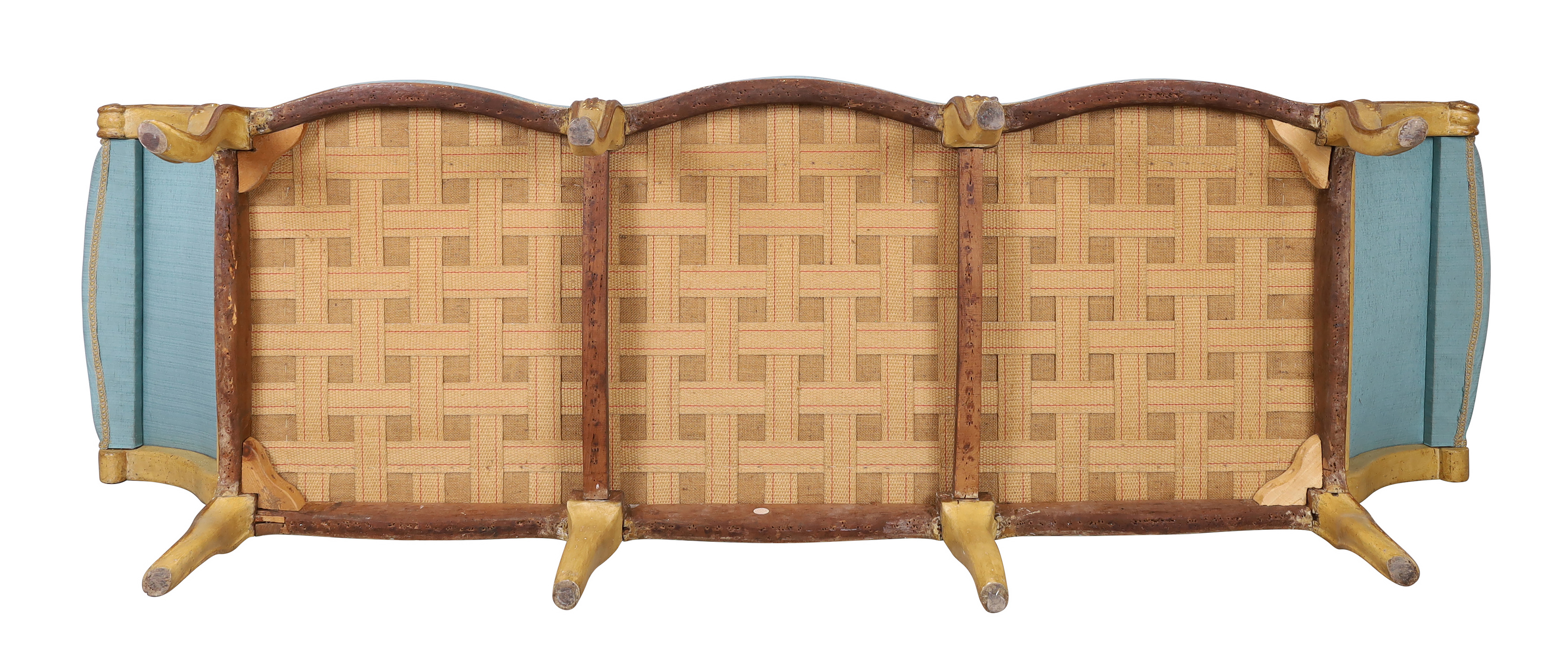 A North Italian parcel-gilt and cream painted sofa, Piedmont, third quarter 18th century, the ser... - Image 3 of 3