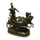 After Emmanuel Fremiet, French, 1824-1910, a bronze model of Char de Minerva (Minerva's Chariot),...