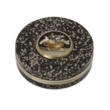 An Italian silver-gilt mounted speckled hardstone and micromosaic box and cover, late 18th centur...