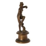 An Italian bronze model of Venus adjusting her sandal, after the Antique, 19th century, on a wais...