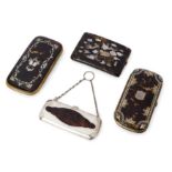 Two Victorian inlaid tortoiseshell and brass spectacle cases, late 19th century, one with a vacan...