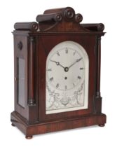 A Victorian rosewood bracket timepiece, by Fisher, Bath, mid-19th century, the case with scrollin...