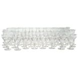 An extensive suite of St Louis crystal hosting glasses, late 20th century, acid etched mark to un...