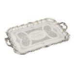 An Edwardian silver tray, Sheffield, 1904, William Hutton & Sons, of rectangular form with shaped...