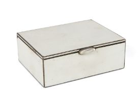 An Austro-Hungarian silver gilt and white enamel box, Vienna, 1872-1922, 900 standard, of rectang...