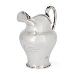 A William IV silver jug, London, 1832, Benjamin Smith III, with stylised branch handle and moulde...