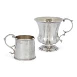 A William IV silver christening mug, London, 1832, Edward Barton, with fluted body to a double sc...