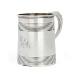 A Victorian silver christening cup, London, 1865, William Wrangham Williams, of tapering cylindri...