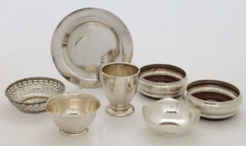 A small group of silver, comprising: a christening cup, Birmingham, 1958, J B Chatterley & Sons L...