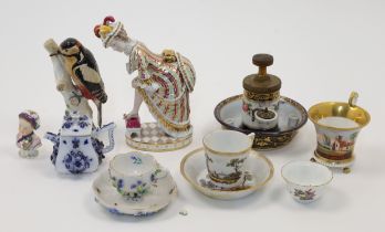 A group of Continental porcelain collectibles, 19th - 20th centuries, to include: a Berlin (KPM) ...