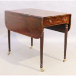 A George III mahogany pembroke table, first quarter 19th century, satinwood crossbanded top above...