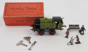 A Hornby O Gauge clockwork L456 No.1 Tank Locomotive, with green livery, marked LNER 460, in orig...