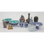 A collection of Chinese and Japanese ceramics and cloisonné wares, 20th century, to include a pai...