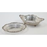 Two silver baskets, comprising: a Victorian example, London, 1899, William Hutton & Sons Ltd., of...