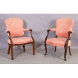 An Victorian mahogany armchair, Hepplewhite style, 19th century, together with one other Victoria...