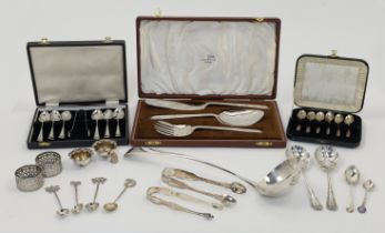A group of silver, comprising: a George III soup ladle, London, 1803, Thomas Oliphant (or Ollivan...