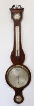 A mahogany and box strung wheel combination barometer/thermometer by Vanetti & Benzzoni, Brighton...