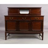 An Edwardian mahogany mirror back sideboard, first quarter 20th century, three drawers over three...