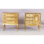 Two Italian gilt chests, Venetian style, 20th century, on cabriole legs, 69cm high, 61cm wide, 32...