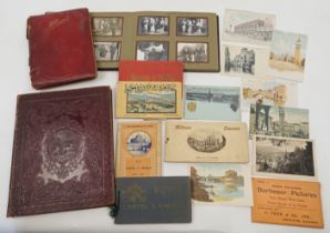 A silver mounted leather photograph album, London, 1906, W H Jackson & Son, containing integral e...