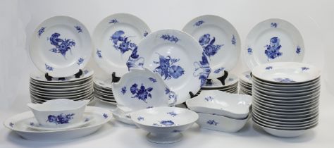 An extensive Royal Copenhagen dinner service, c.1923-29, green printed factory marks and blue und...