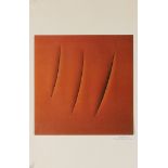 After Lucio Fontana, 1899-1968, Concetto Spaziale, Attese, 1984; lithograph and pochoir on wove...