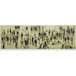 After Laurence Stephen Lowry RBA RA,  British 1887-1976, Crowd Around A Cricket Sight Board, 199...