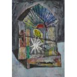James Neal,  British 1918-2011 -  Bird in a cage;  oil on board, signed lower right 'James Neal...