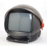 A Philips 'Discoverer' limited edition television, c.1983, designed as a 'space helmet' with adju...