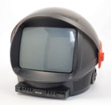 A Philips 'Discoverer' limited edition television, c.1983, designed as a 'space helmet' with adju...