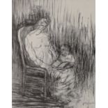 Henry Moore OM CH FBA, British, 1898-1986, Seated Mother Showing Book to Child, 1982; lithograp...