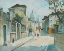 Theo Champion,  German 1887-1952 -  View of Montmartre;  oil on canvas, signed lower right 'Cha...