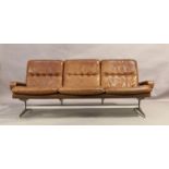 Andre Vandenbueck (b.1931) for Strässle  Three seat 'King' sofa, circa 1970 Leather, aluminium 8...
