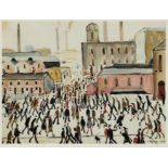 After Laurence Stephen Lowry RBA RA, British 1887-1976, Going to Work;  offset lithograph in co...