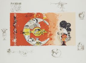 Graham Sutherland OM, British 1903-1980,  Fossil with Rocks and Flames, 1975;  lithograph in co...