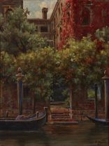 Enrico Nardi,  Italian 1864-1947 -  Venetian palazzo;  oil on canvas, signed lower right 'E Nar...