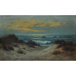 Nels Hagerup,  Norwegian/American 1864-1922 -  Seascape with sand dunes;  oil on canvas laid do...