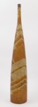 A tall resin mosaic bottle vase, 20th century, with white metal cap with flowerhead design, beari...