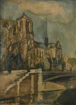 Ondine Magnard-Vlach,  French 1904-1968 -  Notre Dame de Paris, 1905;  oil on canvas, signed lo...